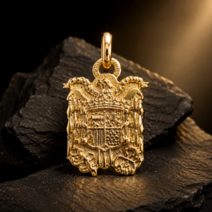 ESCUDO ESPAÑA BAÑADO ORO ÁGUILA SAN JUAN